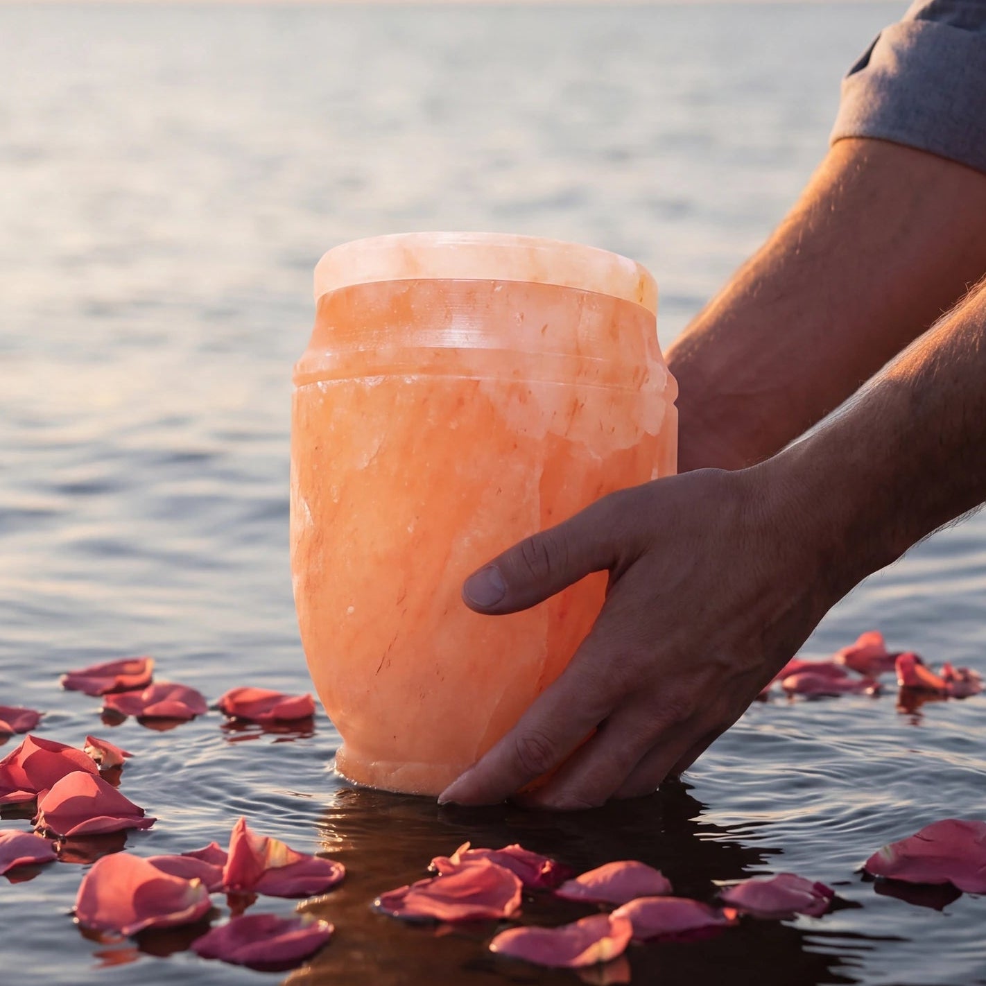 Himalayan Rock Salt Biodegradable Water Urn for Ashes - Adult