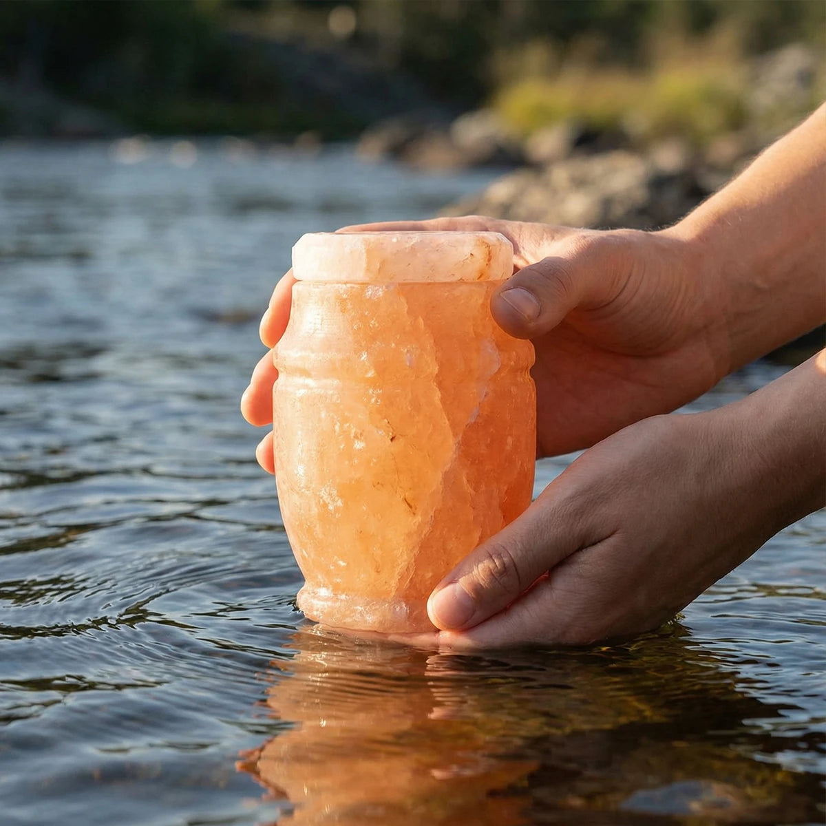 Himalayan Rock Salt Biodegradable Water Urn for Ashes - Extra Small / Keepsake