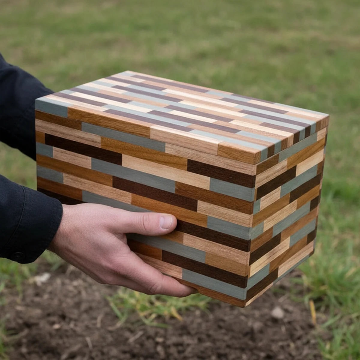 Eco-friendly Horizontal Wooden Adult Urn for Ashes