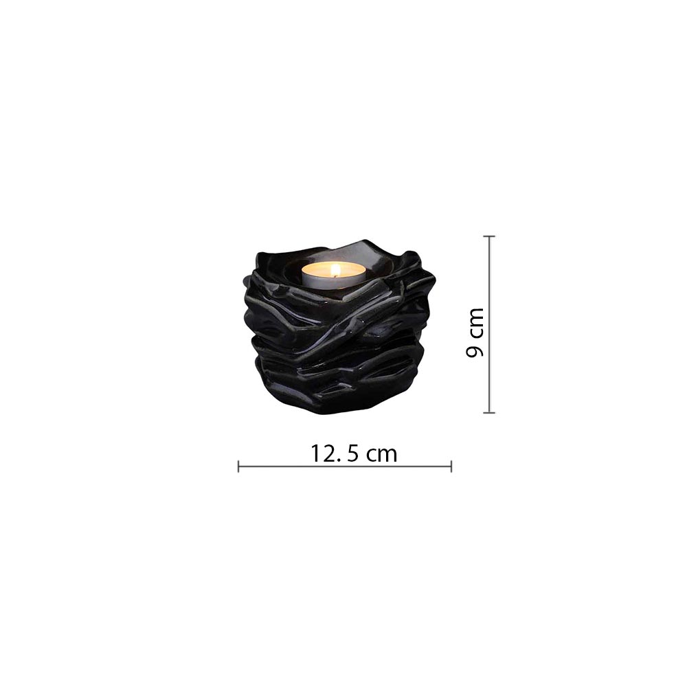 Illumination Candle Keepsake Urn in Glossy Black Dimensions