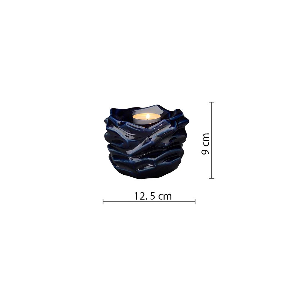 Illumination Candle Keepsake Urn in Metallic Blue Dimensions