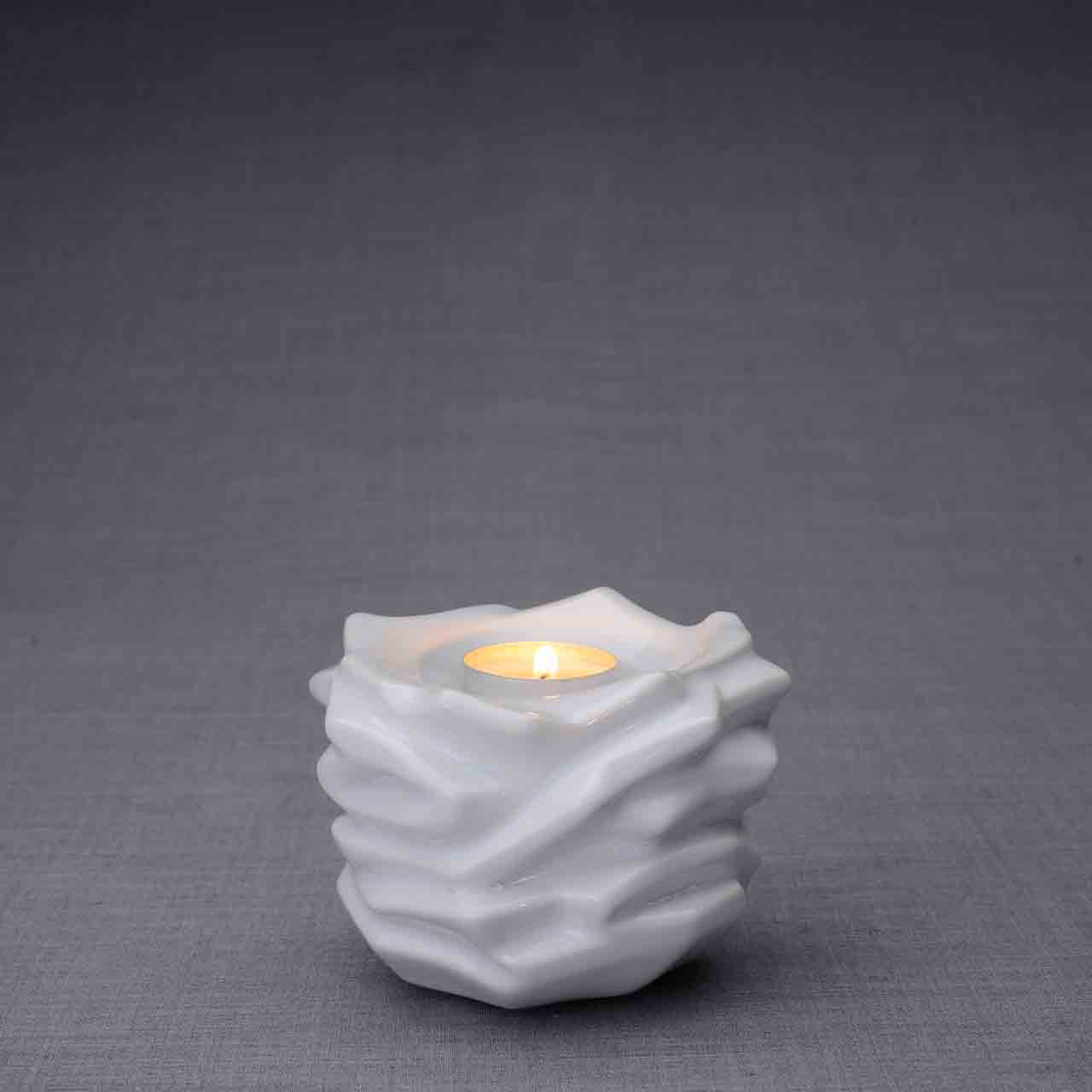 Illumination Candle Keepsake Urn in White Dark Background