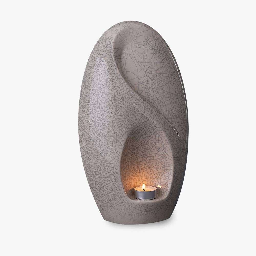 Infinity Adult Cremation Urn for Ashes in Crackle Glaze