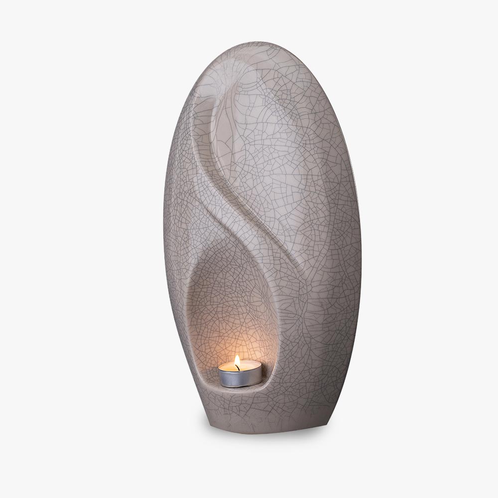 Infinity Adult Cremation Urn for Ashes in Crackle Glaze