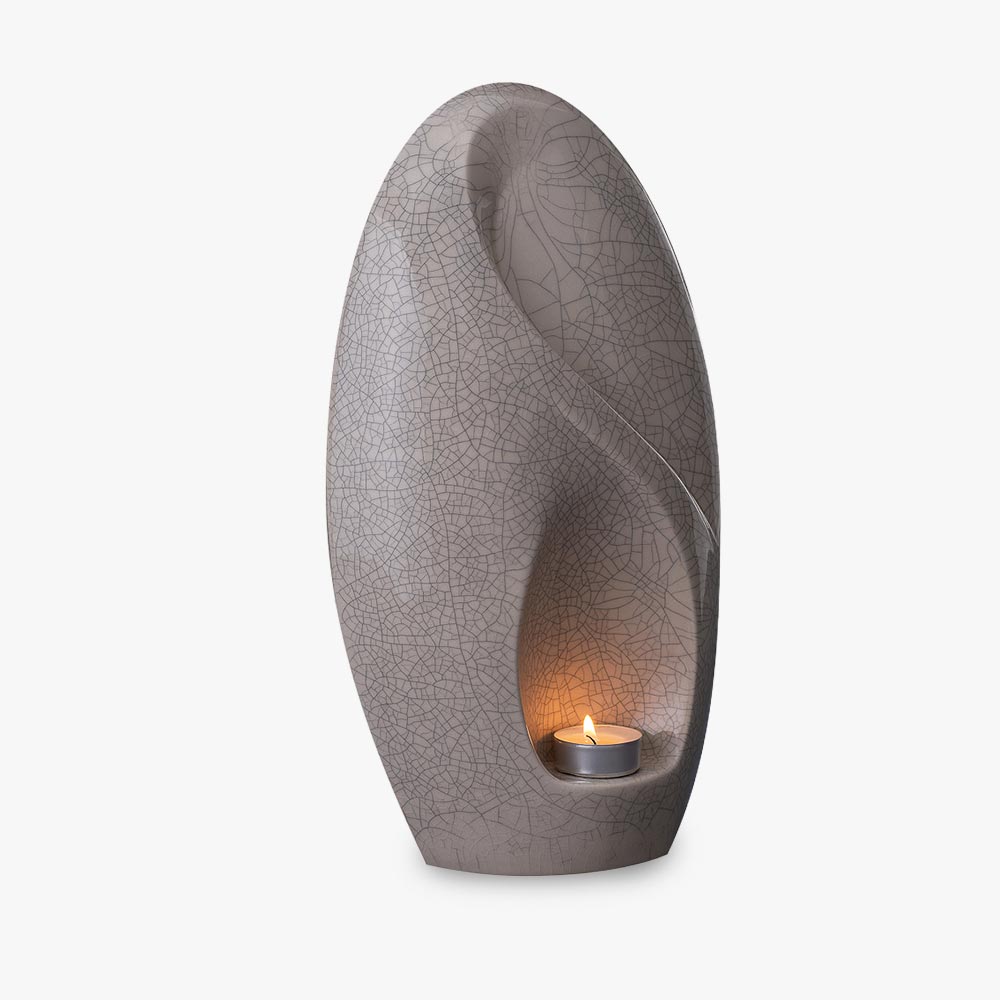 Infinity Adult Cremation Urn for Ashes in Crackle Glaze