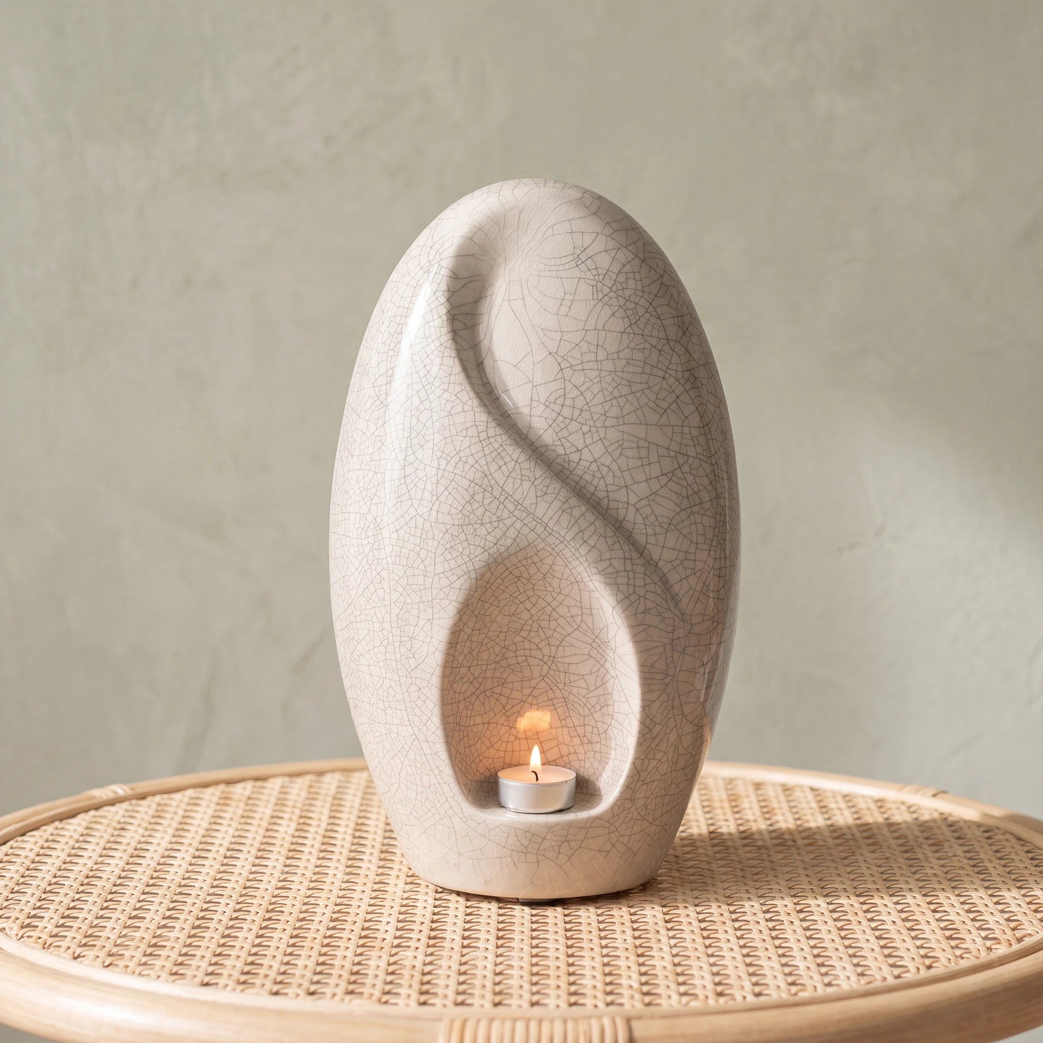 Infinity Adult Cremation Urn for Ashes in Crackle Glaze