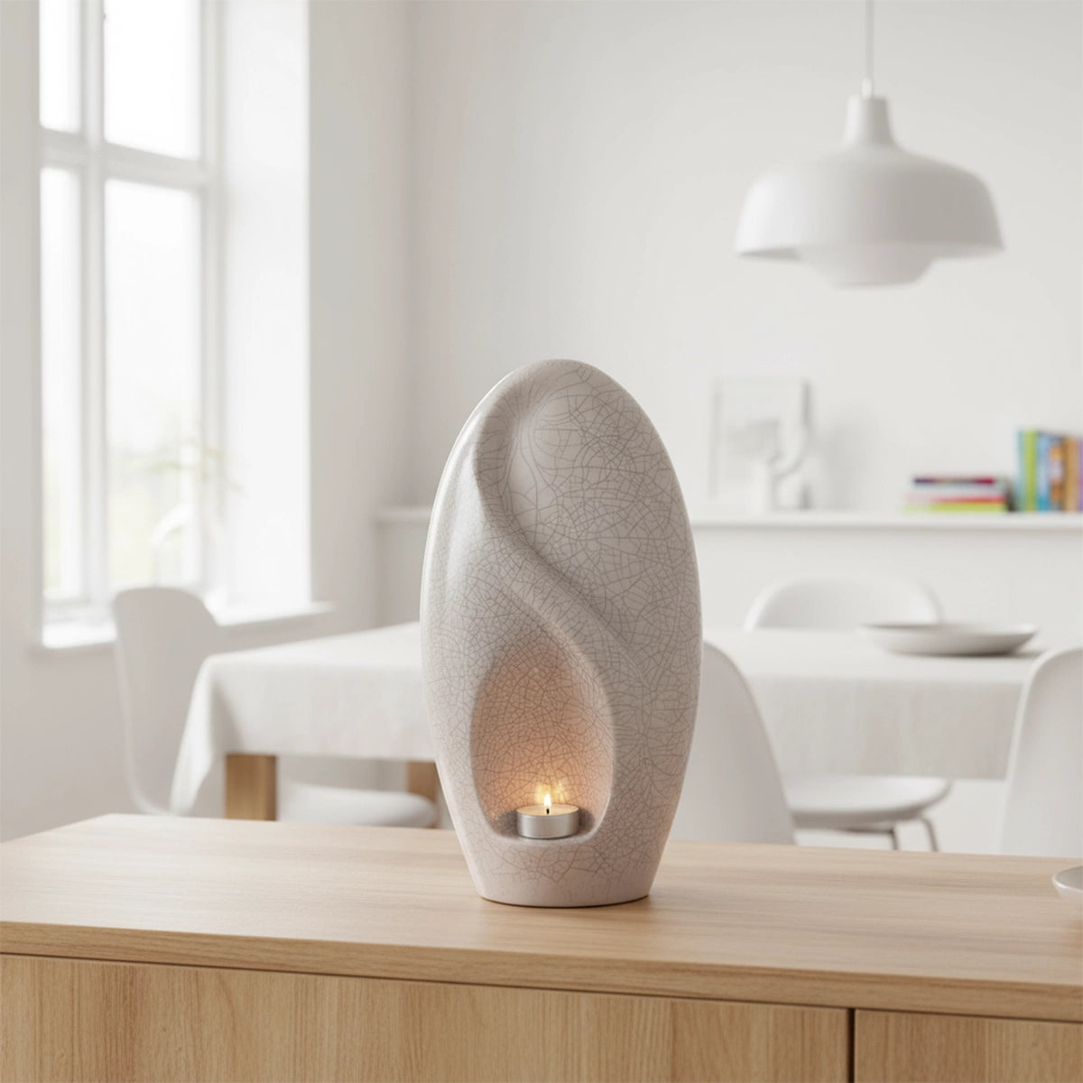 Infinity Adult Cremation Urn for Ashes in Crackle Glaze