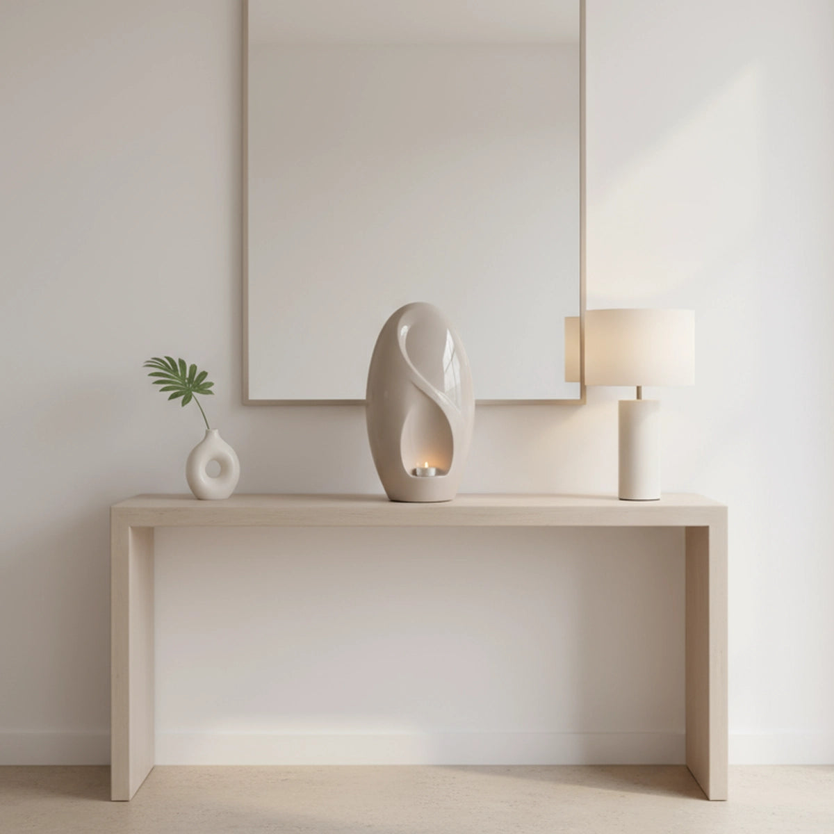 Infinity Adult Cremation Urn for Ashes in Cream