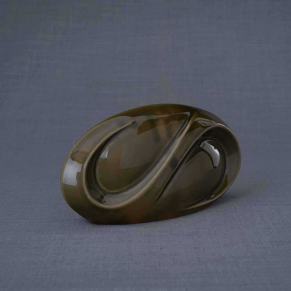 Infinity Ashes Keepsake Urn in Brown Left View