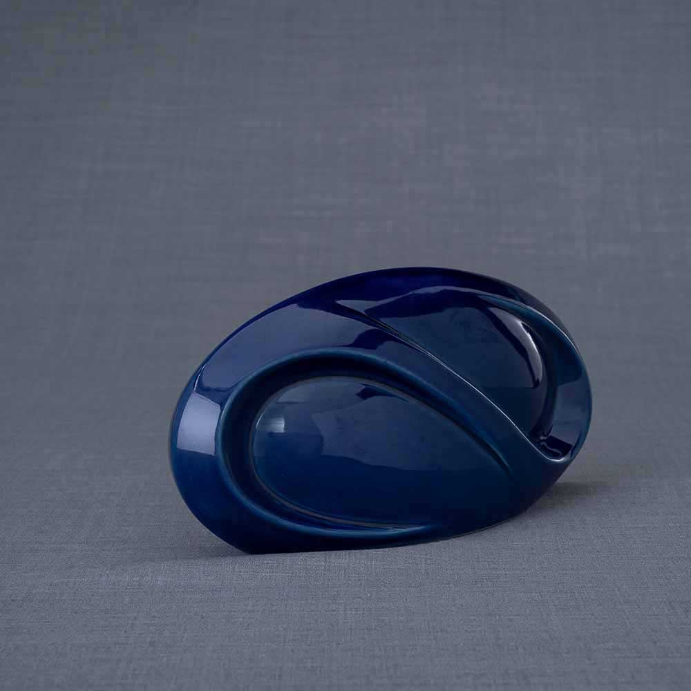 Infinity Ashes Keepsake Urn in Metallic Blue Left View