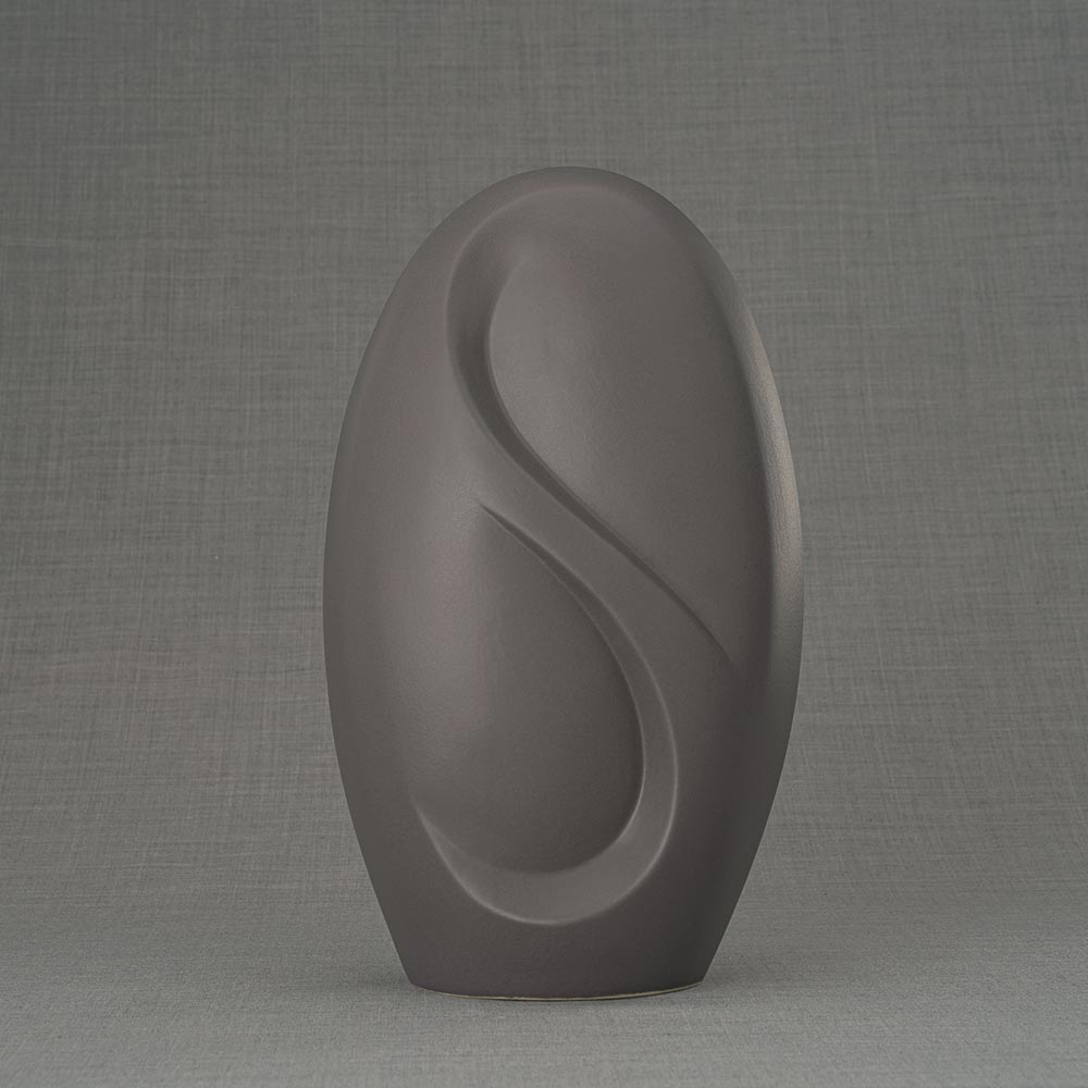 Infinity Cremation Urn for Ashes Matte Grey Back View