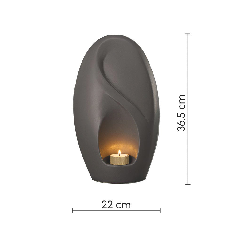 Infinity Cremation Urn for Ashes Matte Grey Dimensions