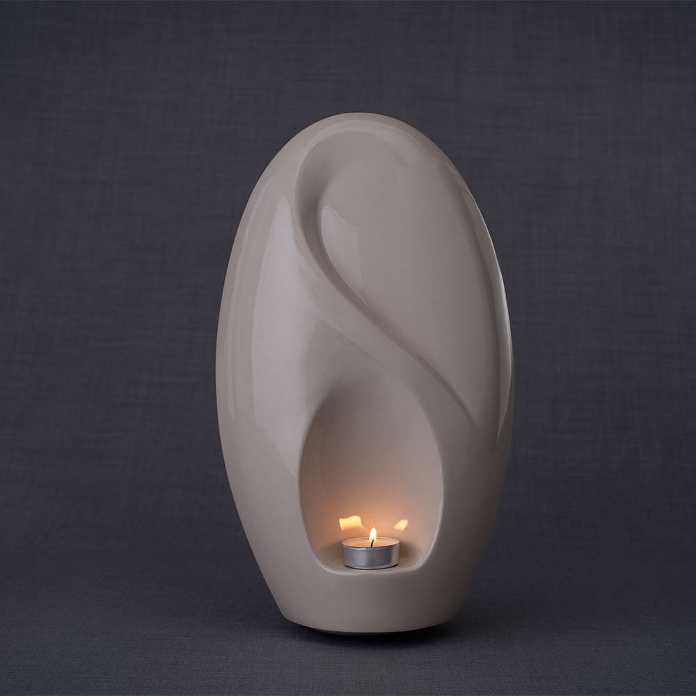 Infinity Cremation Urn for Ashes in Cream