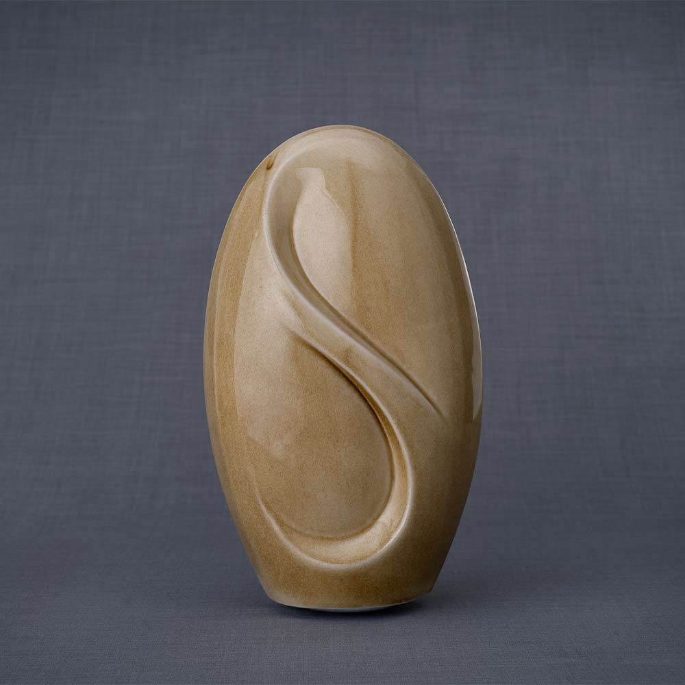 Infinity Cremation Urn for Ashes in Dark Sand Rear View
