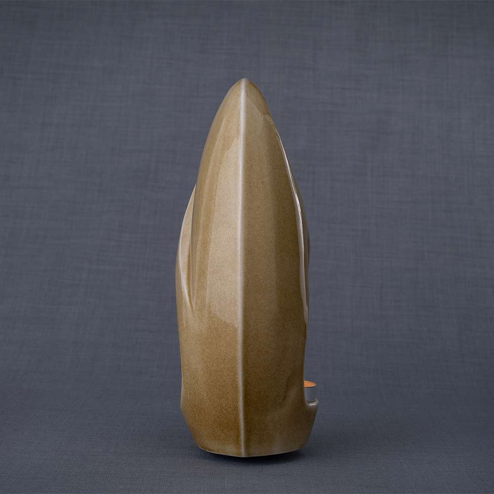 Infinity Cremation Urn for Ashes in Dark Sand Side View