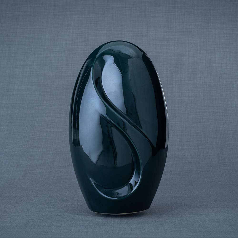 Infinity Cremation Urn for Ashes in Green Rear View