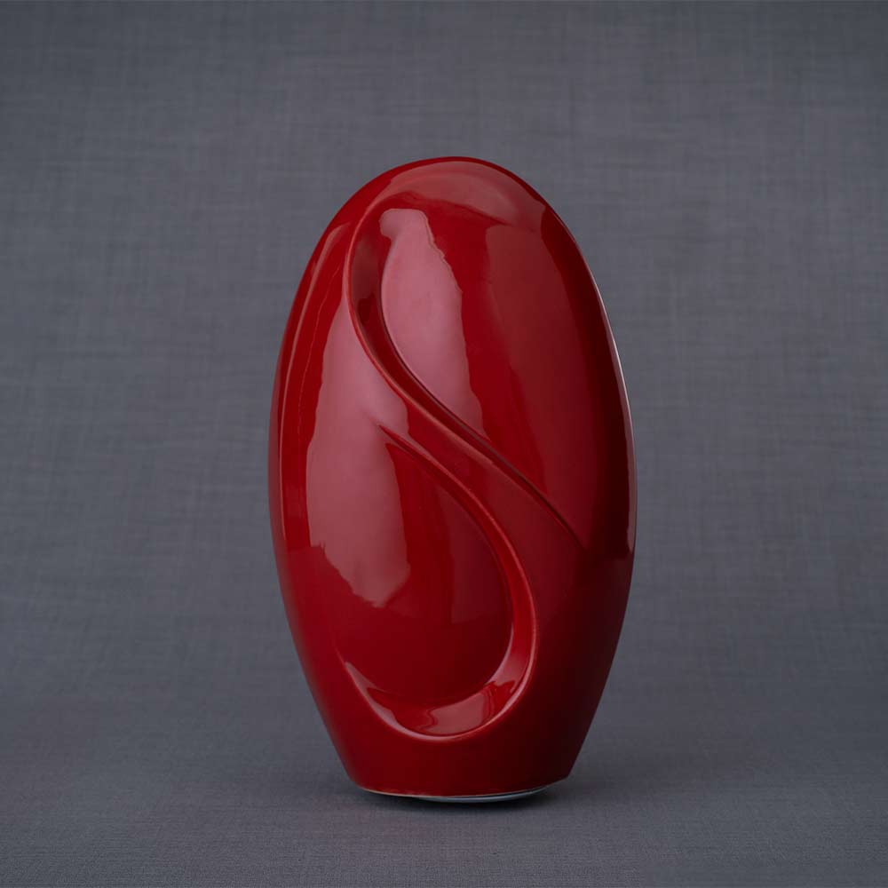 Infinity Cremation Urn for Ashes in Red Rear View