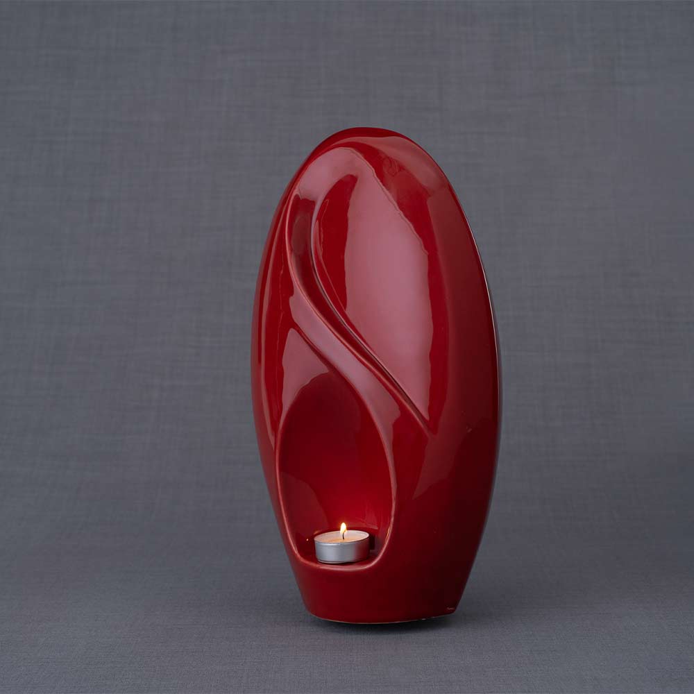Infinity Cremation Urn for Ashes in Red Right Turn