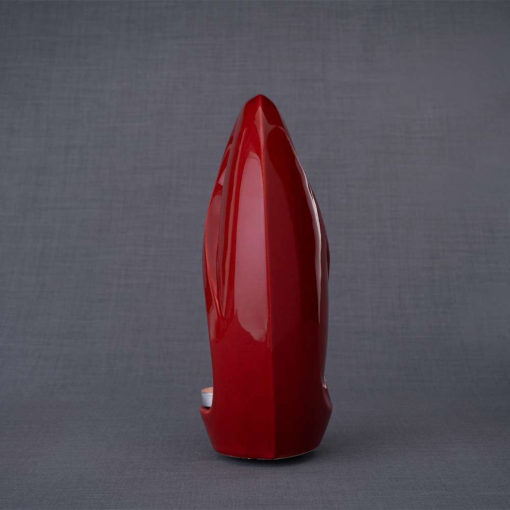 Infinity Cremation Urn for Ashes in Red Side View