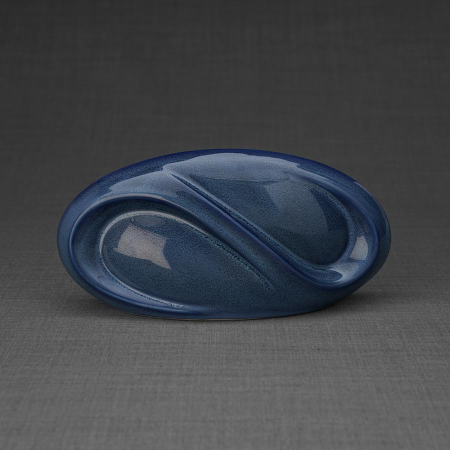 Infinity Small Urn for Ashes Blue Rear View