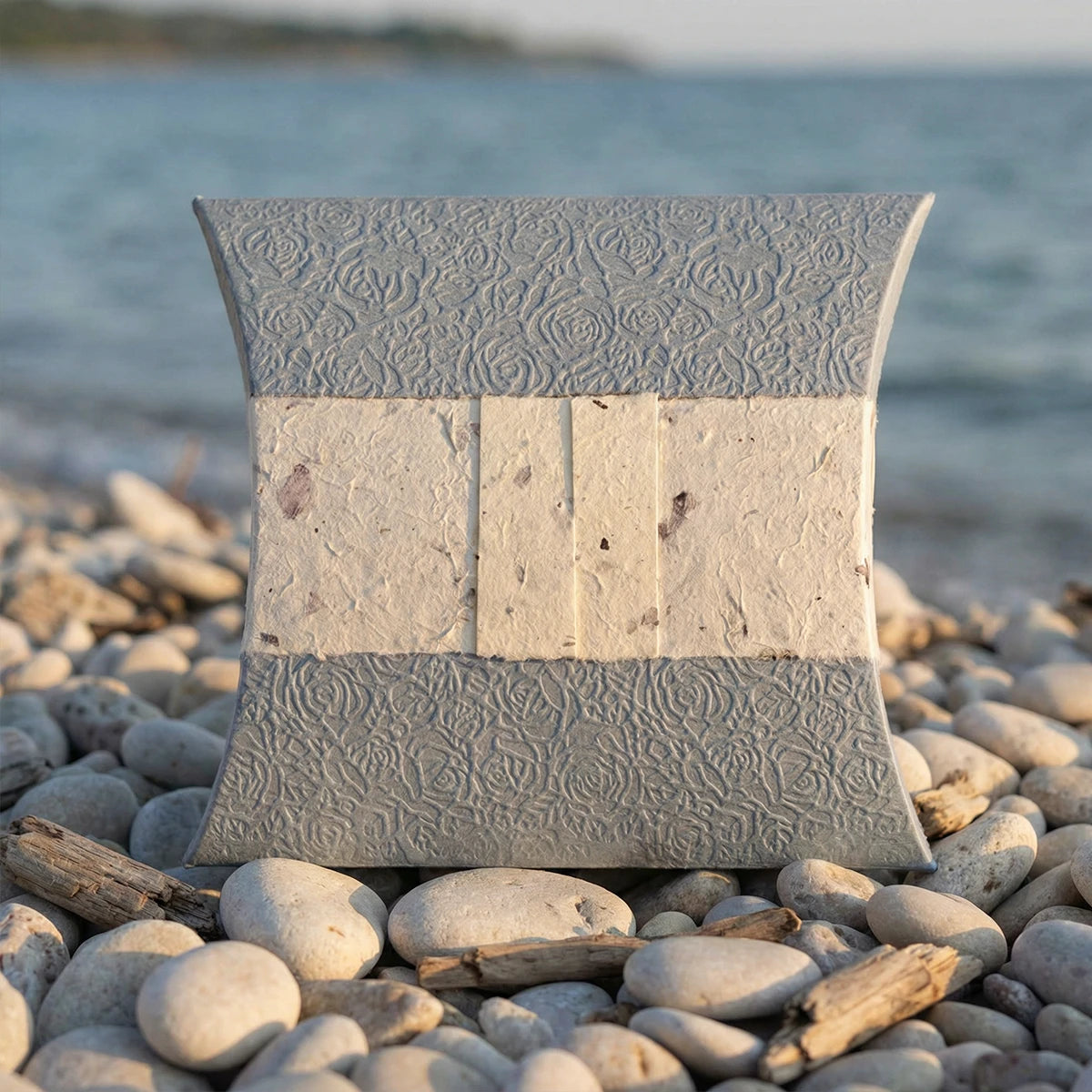 Journey Biodegradable Water Urn for Ashes in Aqua Blossom Blue - Extra Large