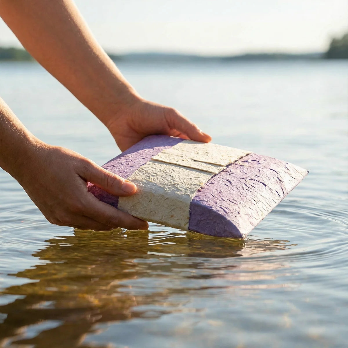 Journey Biodegradable Water Urn for Ashes in Purple - Small