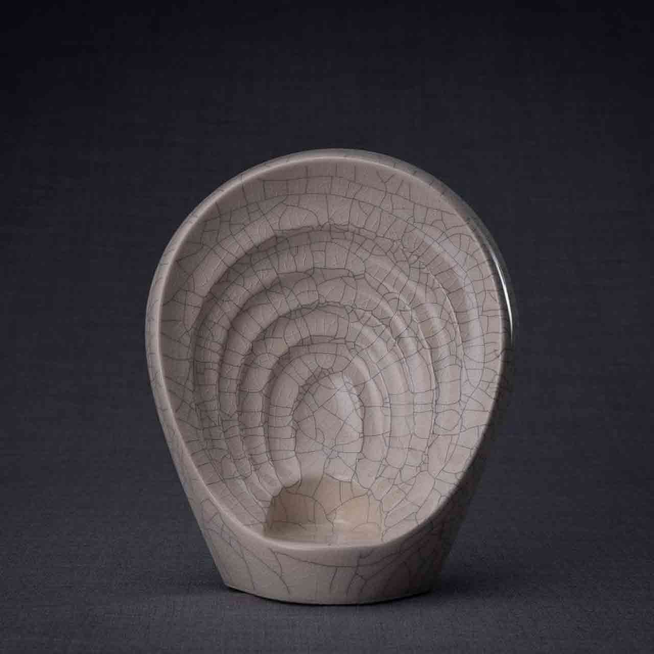 Keepsake Urn in Crackle Glaze Dark Background No Light