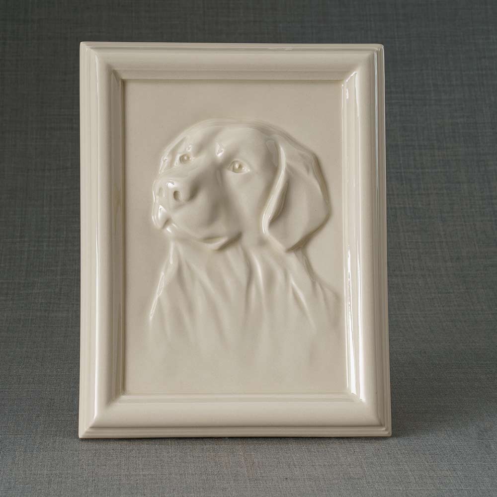 Labrador Pet Urn For Dogs Ashes Cream Front View