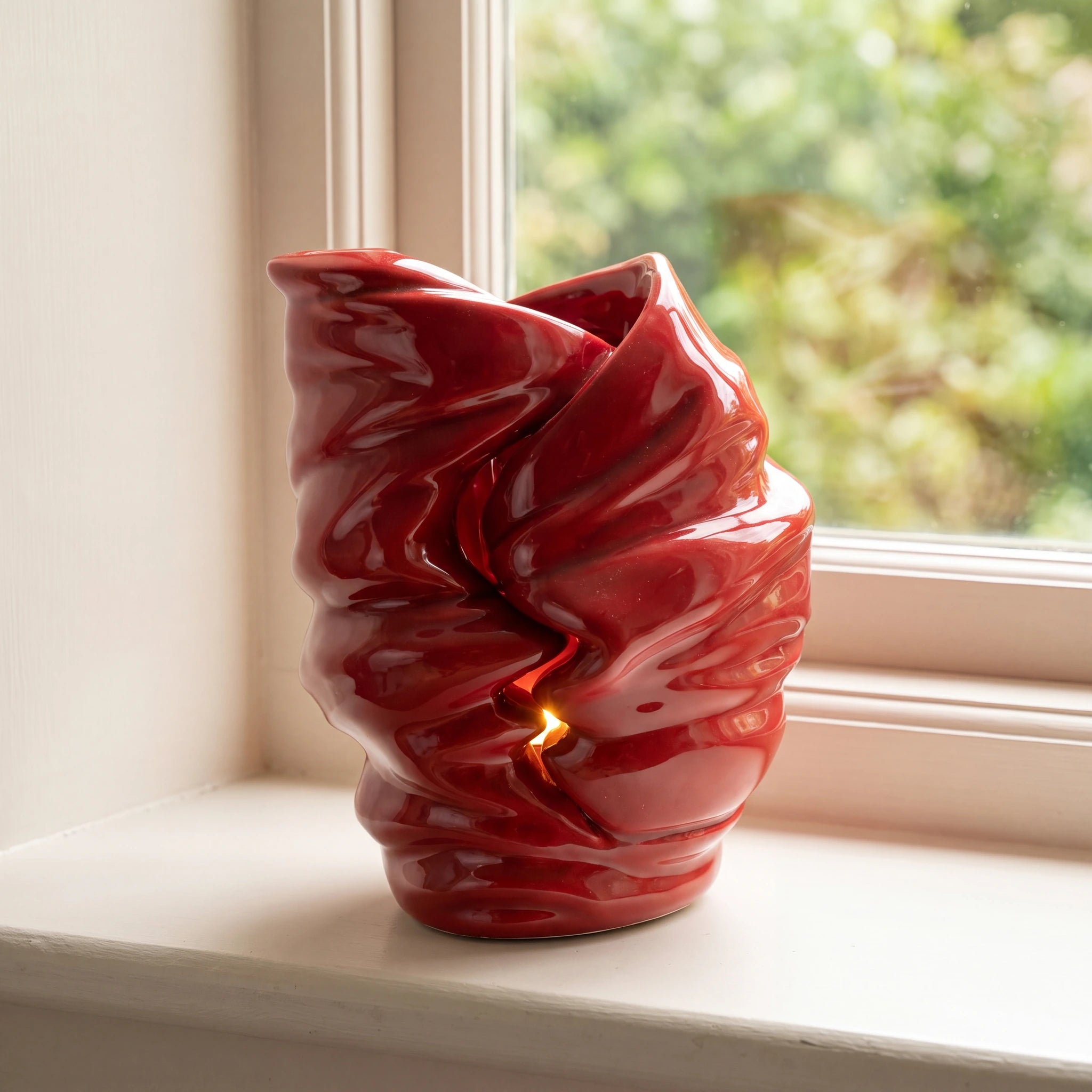 Light Adult Cremation Urn for Ashes in Red