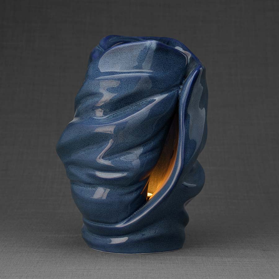 Light Adult Urns For Ashes Right View Blue