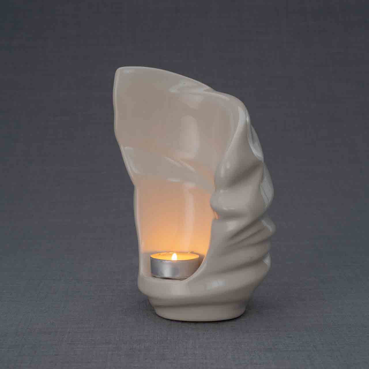Light Ashes Keepsake Urn in Cream Turned Left Turned Left