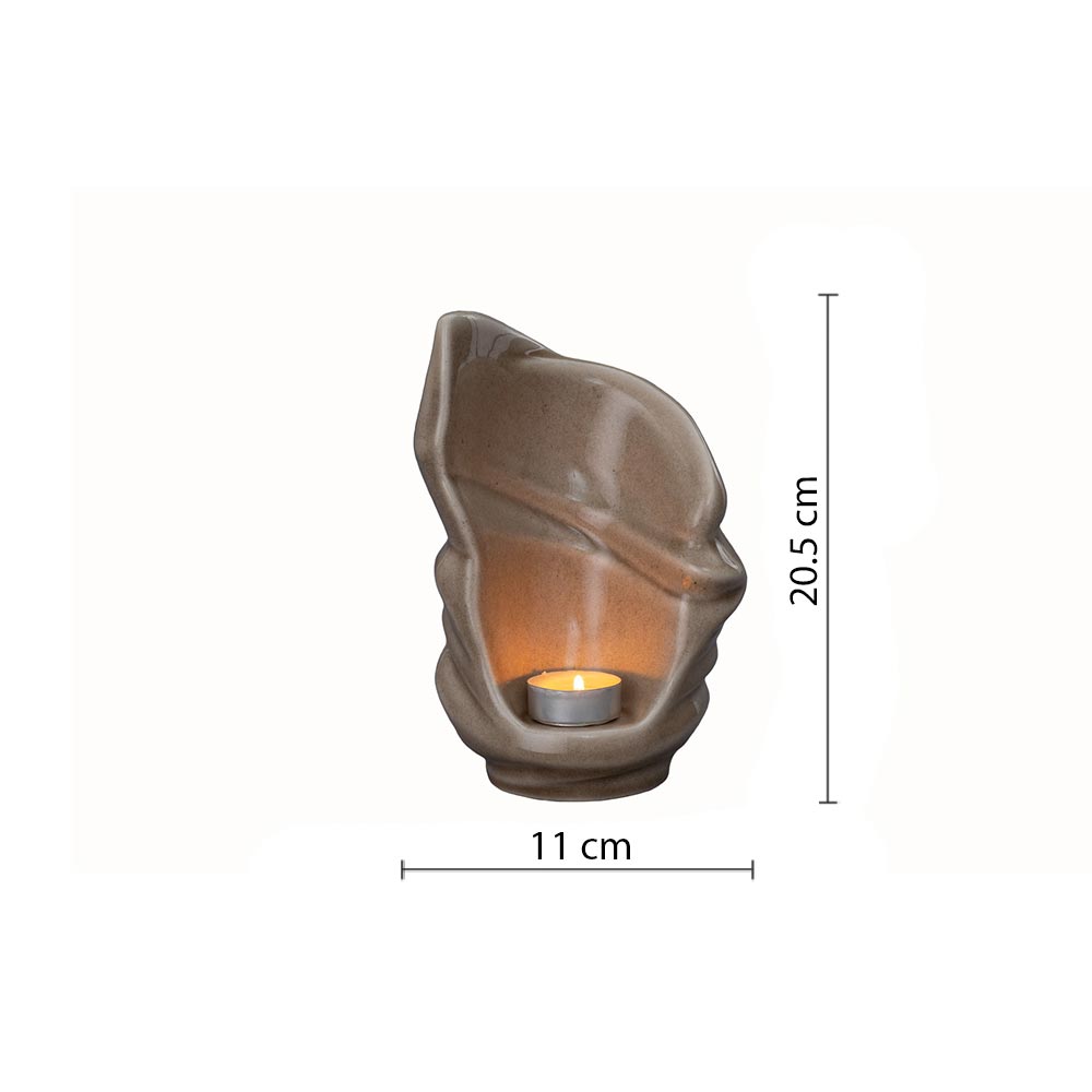 Light Ashes Keepsake Urn in Dark Beige Dimensions