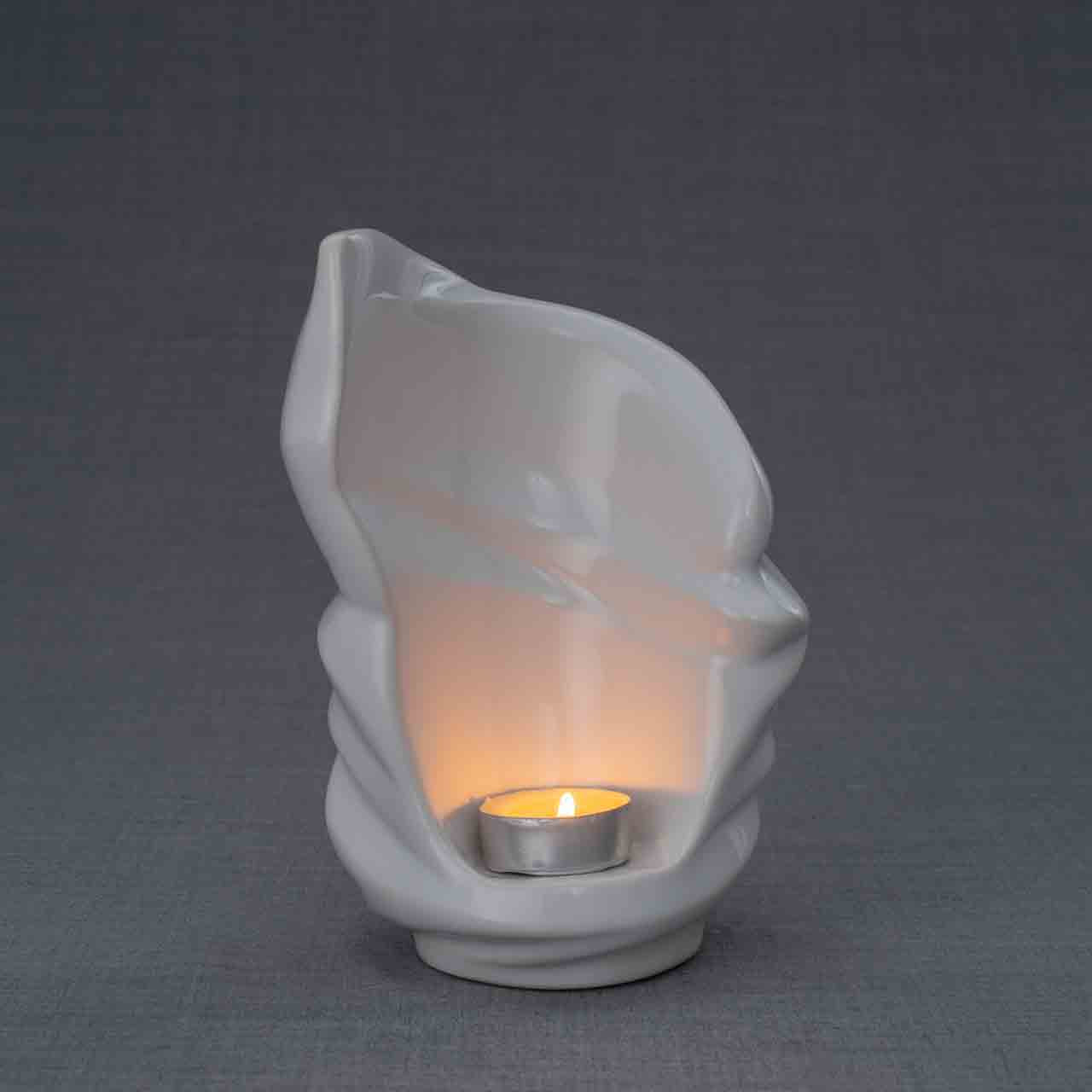 Light Ashes Keepsake Urn in White Dark Background