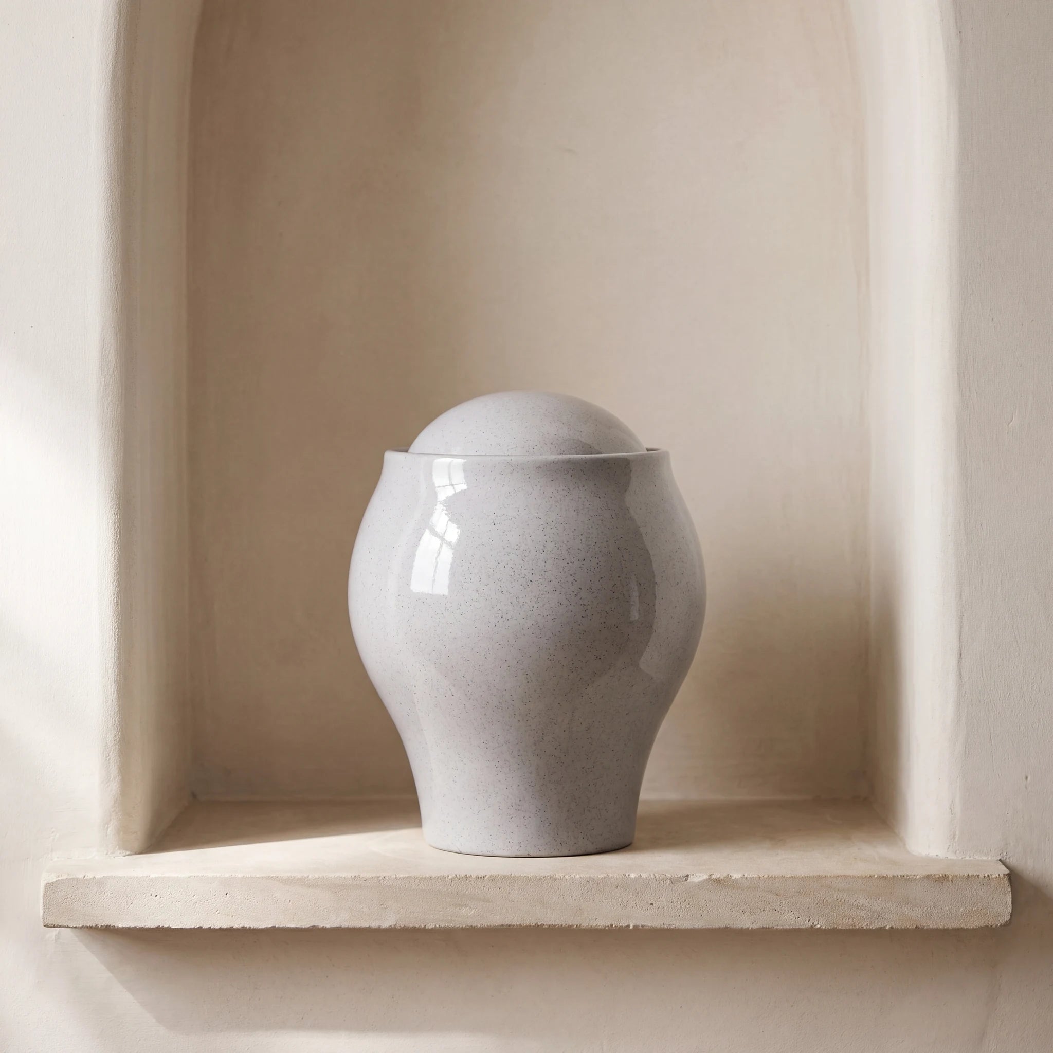Light Grey Classic Adult Cremation Urn for Ashes