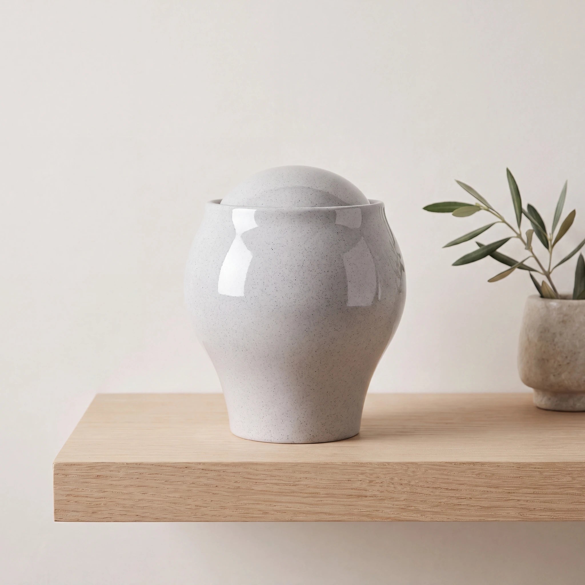 Light Grey Classic Adult Cremation Urn for Ashes