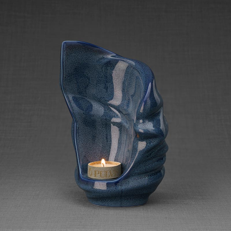 Light Small Urn for Ashes Blue Right View