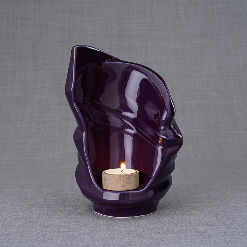 Light Small Urn for Ashes Violet Front View