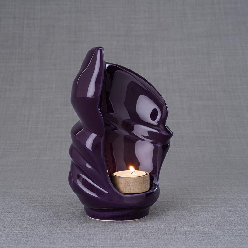 Light Small Urn for Ashes Violet Left View