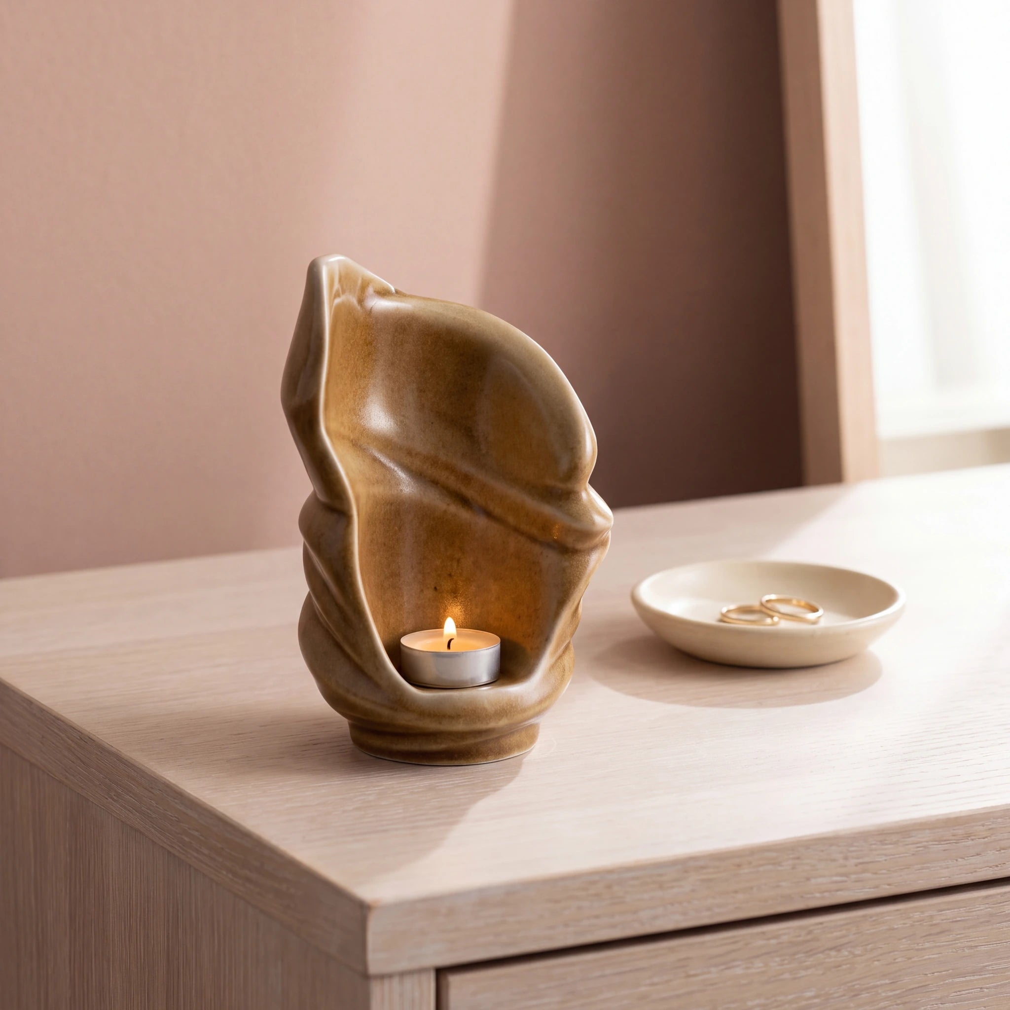 Light-Small-Urn-for-Ashes-in-Dark-Sand-keepsake_ring_dish-Left-Angle