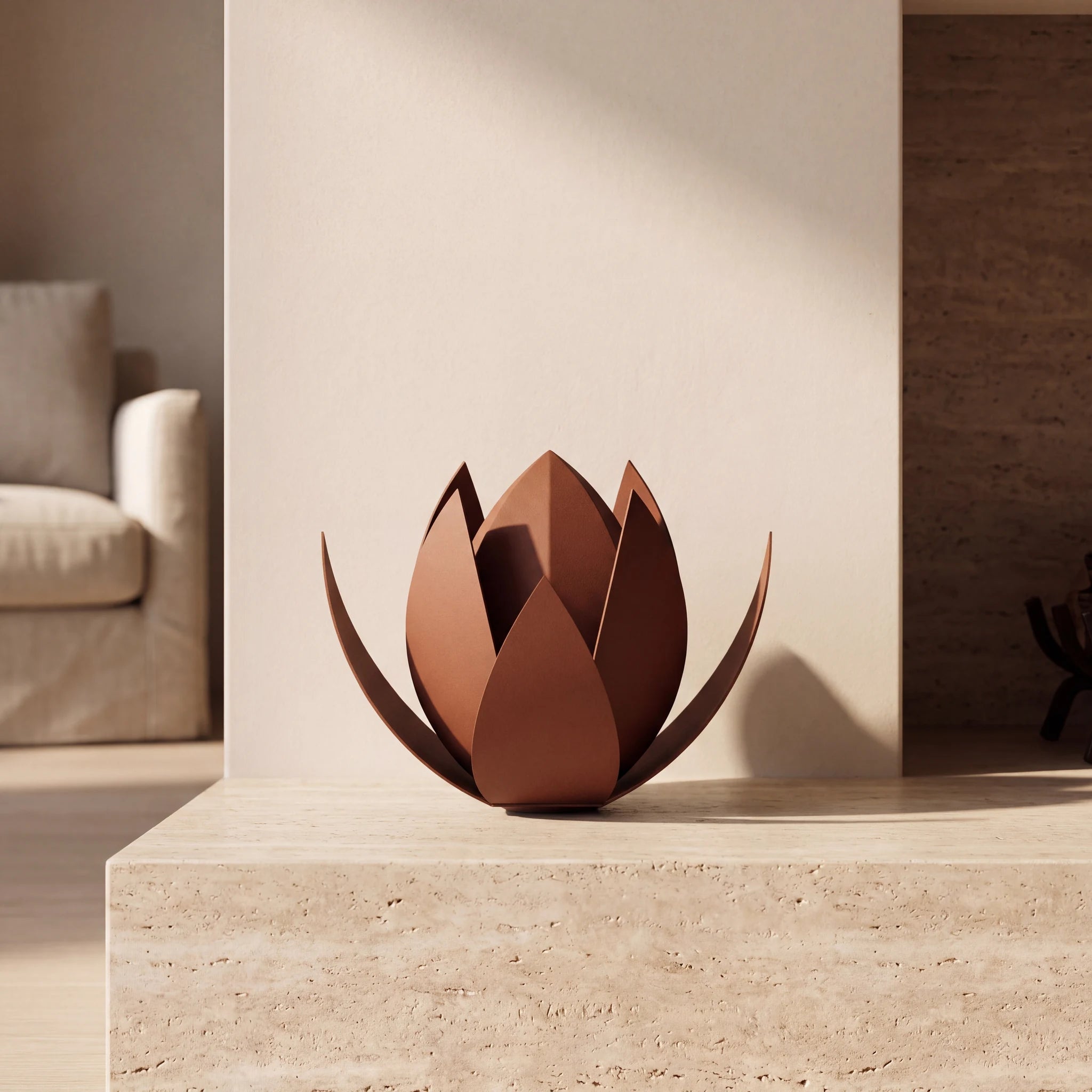 Lotus-Adult-Cremation-Urn-for-Ashes-in-Corten-Steel-amto_hearth