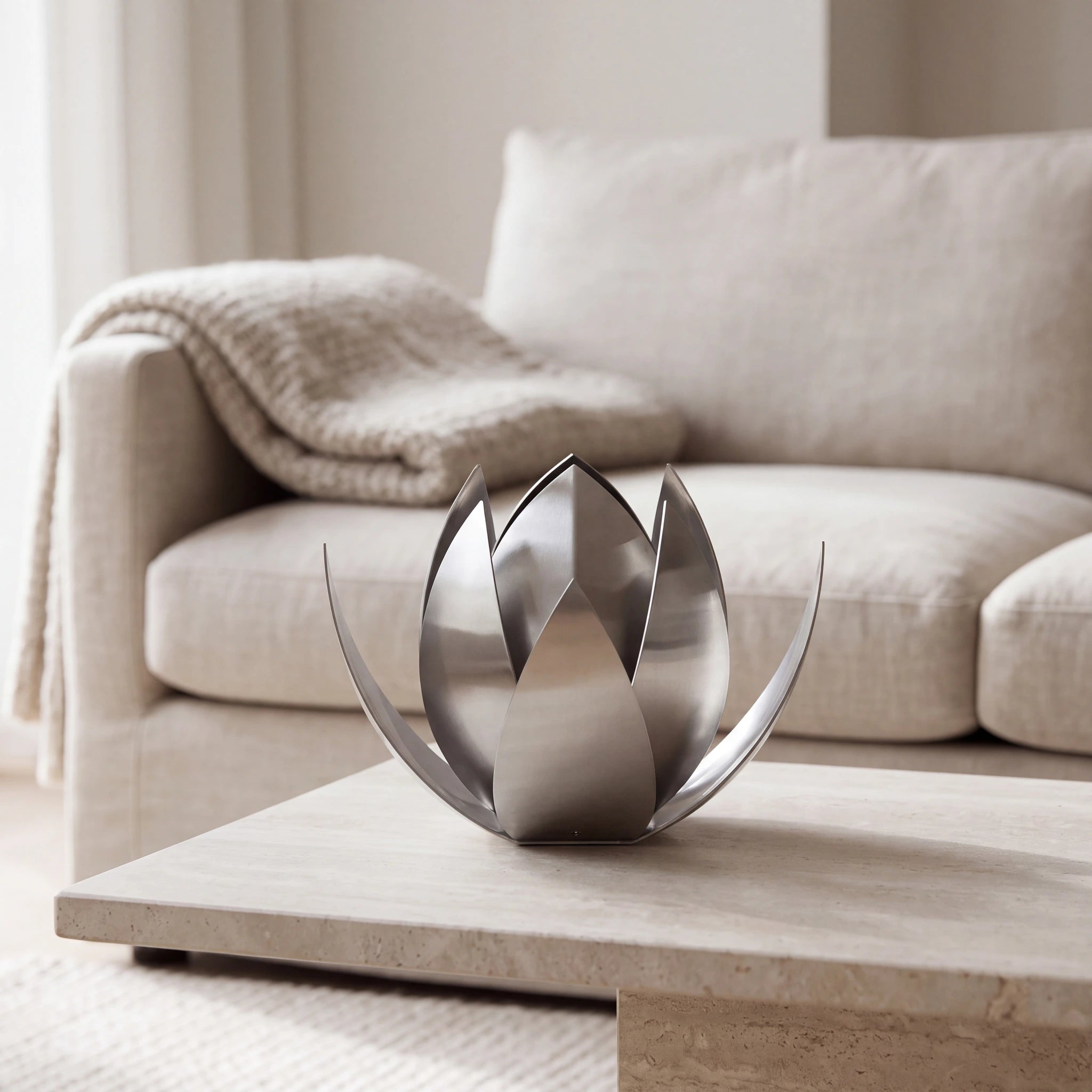 Lotus-Medium-Urn-for-Ashes-in-Stainless-Steel-amto_stone_coffee