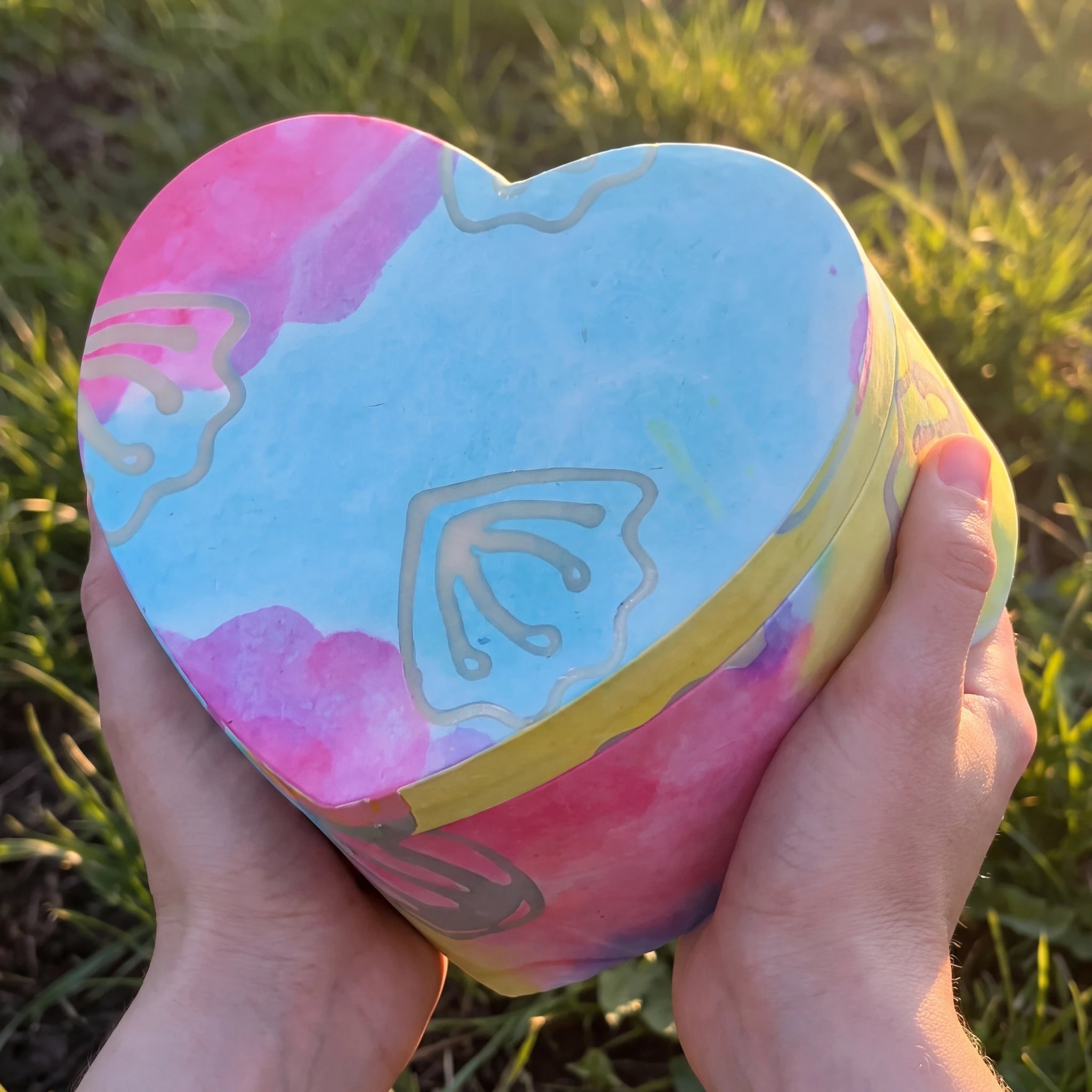 Love Heart Biodegradable Urn for Ashes in Pastel - Adult