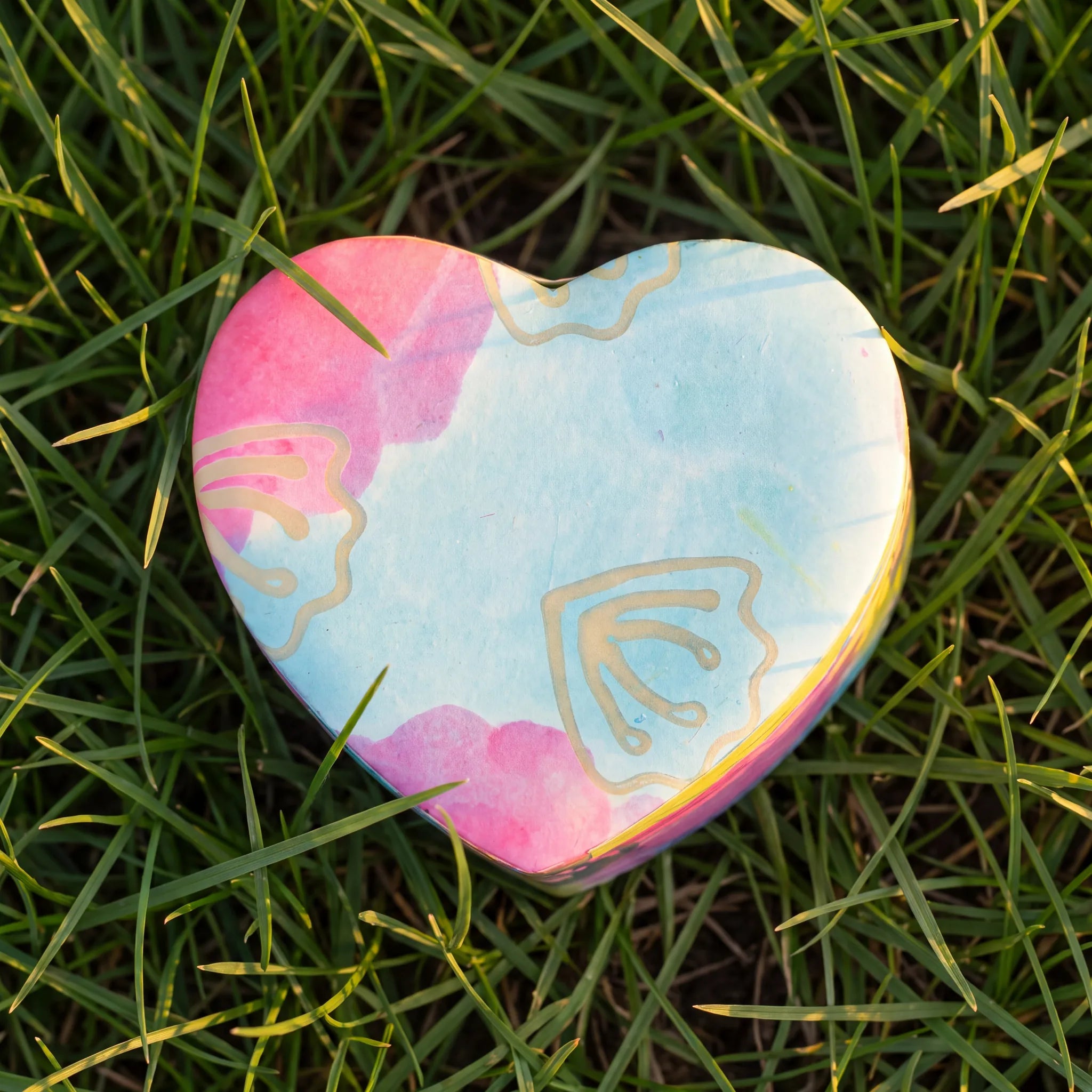 Love Heart Biodegradable Urn for Ashes in Pastel - Adult