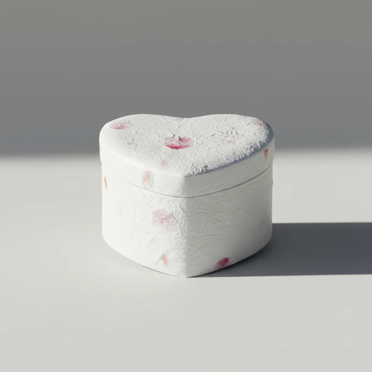 Love Heart Biodegradable Urn for Ashes in Floral - Medium