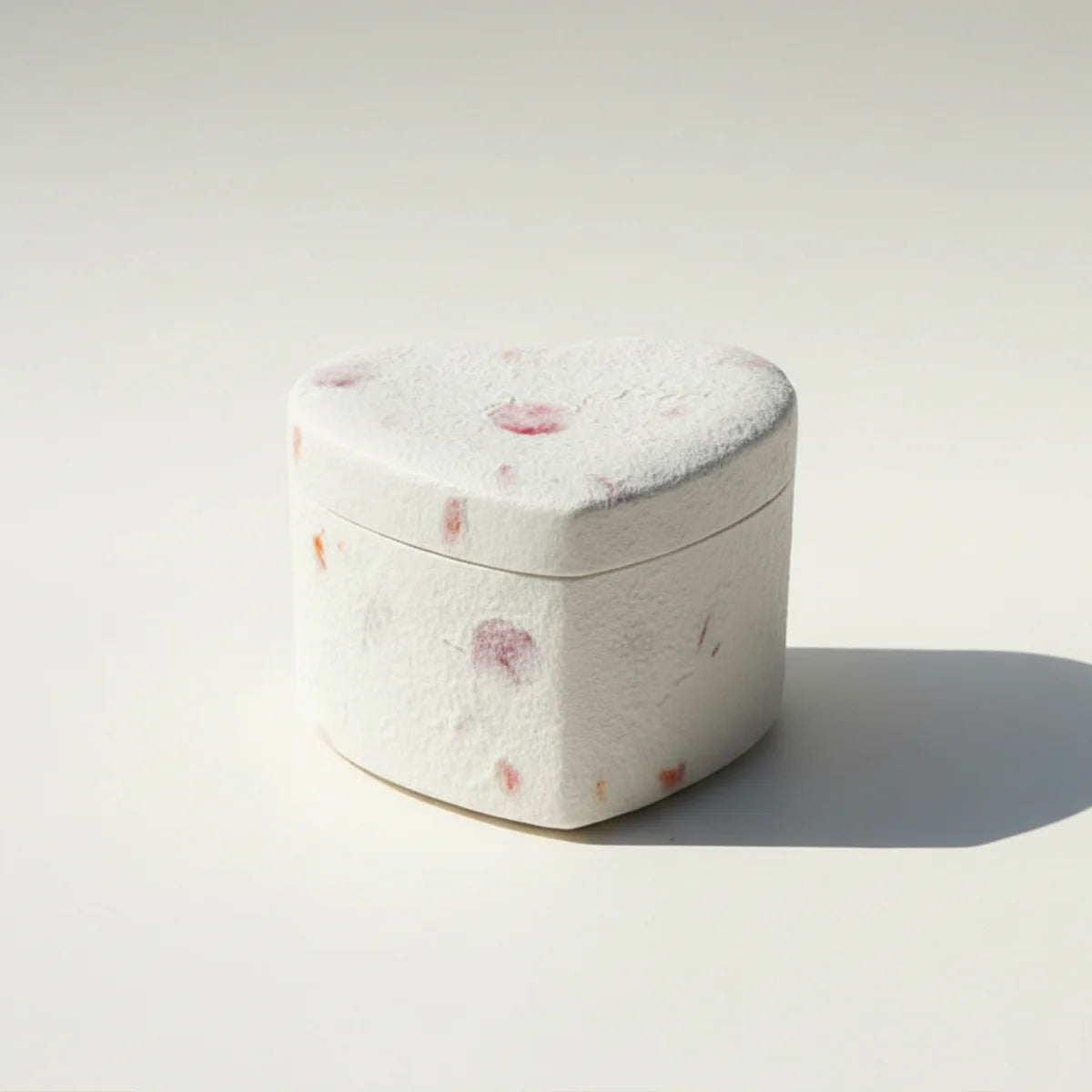 Love Heart Biodegradable Urn for Ashes in Floral - Medium