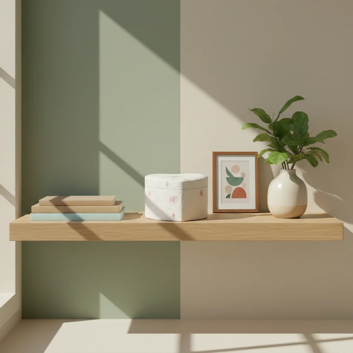 Love Heart Medium Biodegradable Urn for Ashes on Shelf