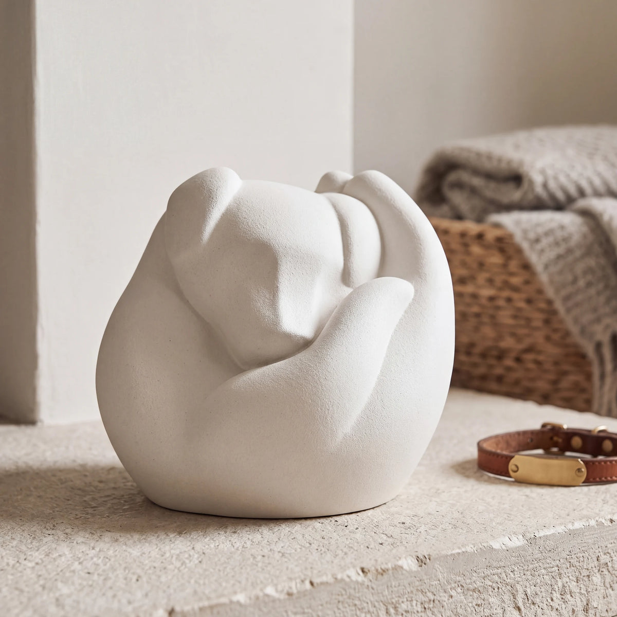 Loving-Hands-Dog-Pet-Urn-for-Ashes-in-White-pet_hearth_basket