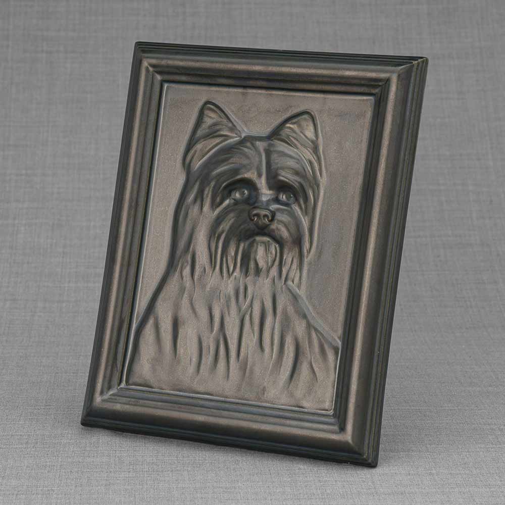 Male Yorkie Pet Urn For Dogs Ashes Matte Black Left View
