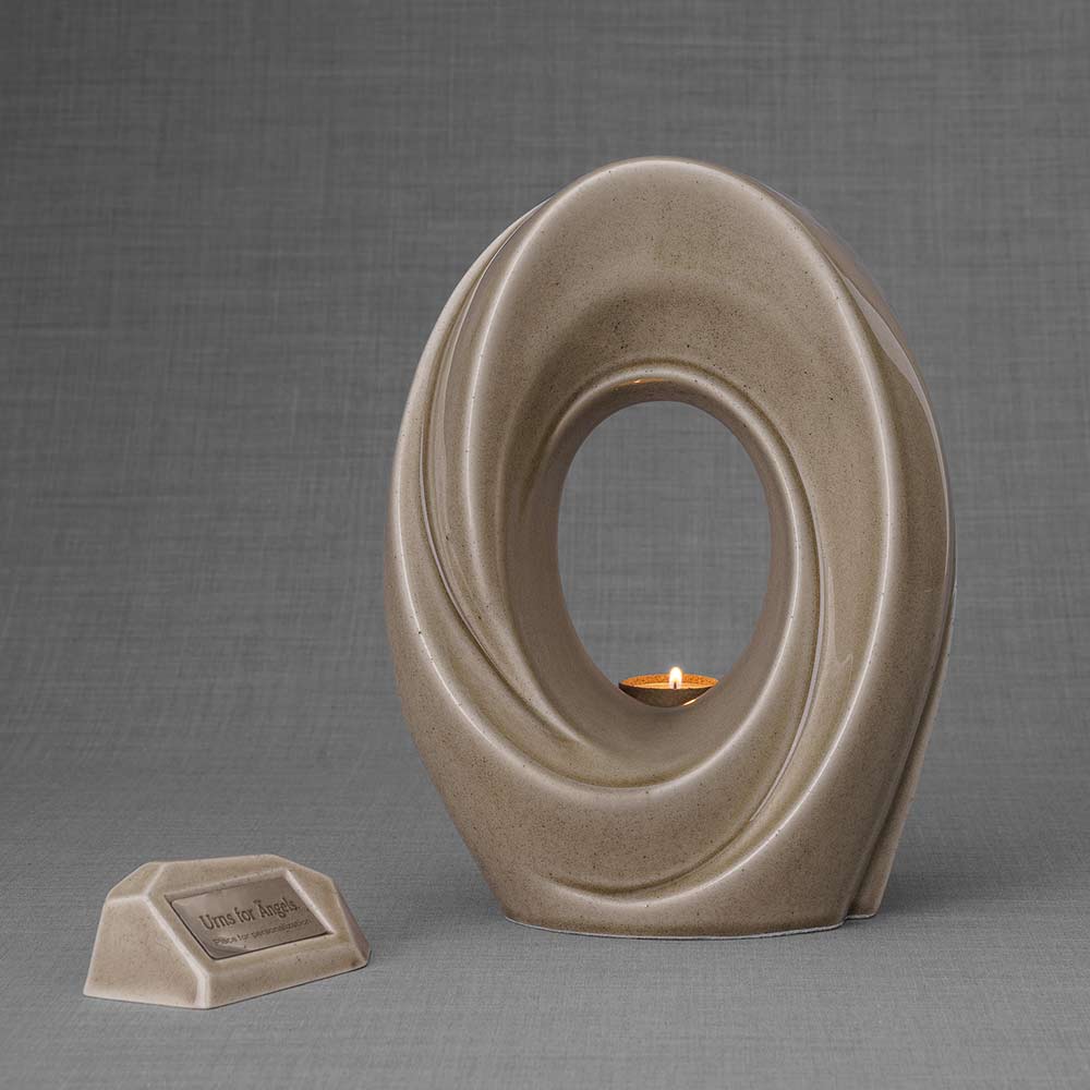 Memorial Nameplate Holder Beige Grey with The Passage