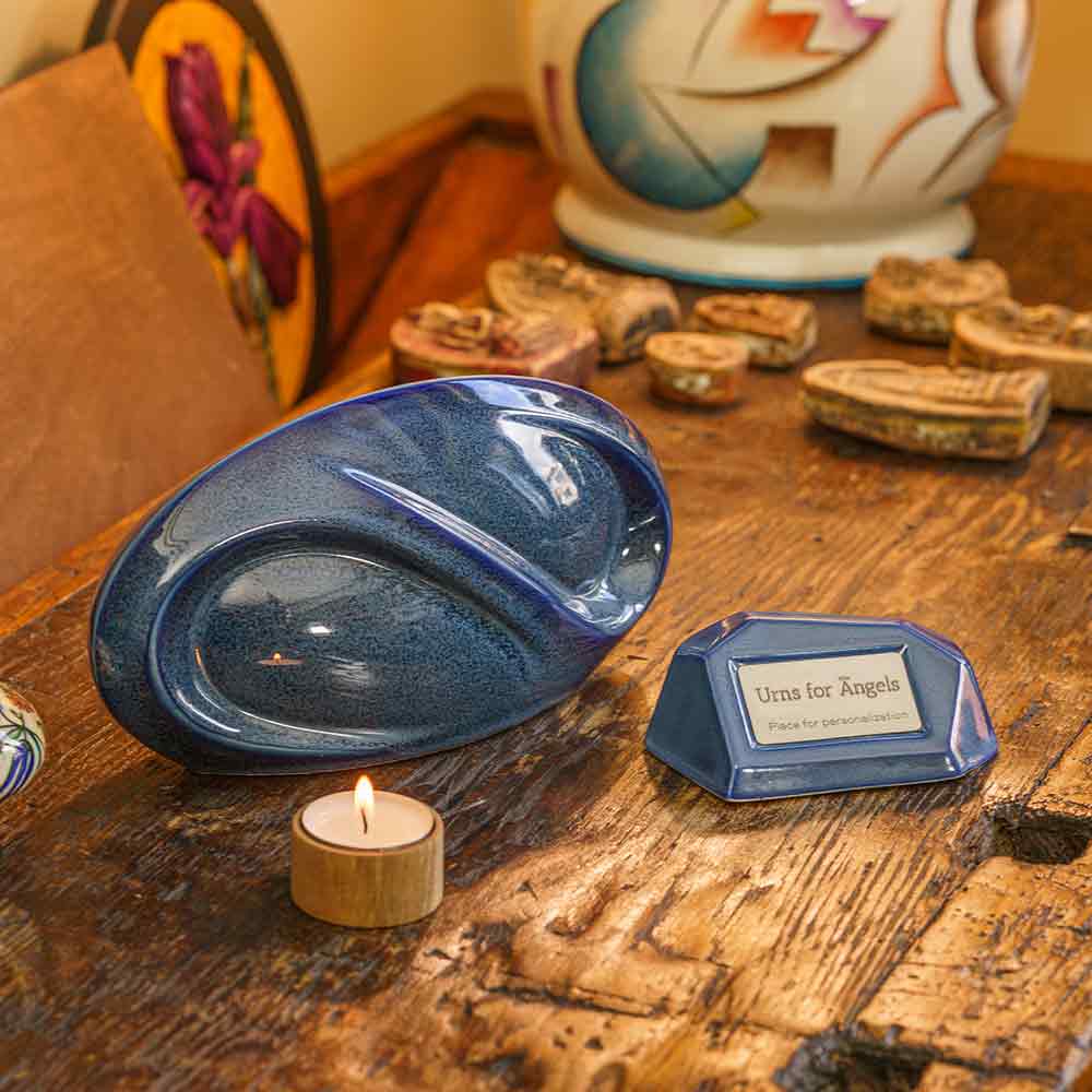 Memorial Nameplate Holder Blue with Infinity within Home